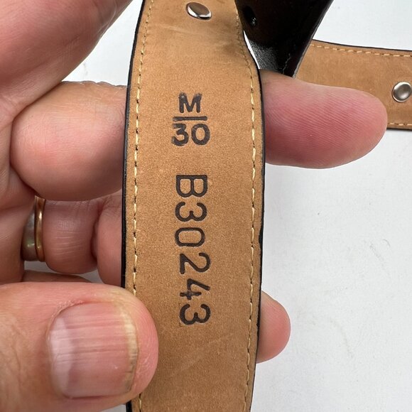 Brighton Black Leather Belt Silver Golf Charms Size M/30 - Picture 7 of 7